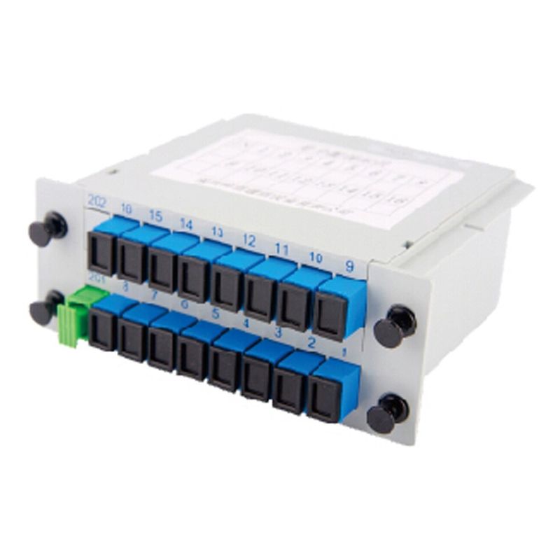 SC/APC οπτικών ινών PLC θραυστών 1x16 DIN 1x16-PLC μήκος τρόπου που προσαρμόζεται ενιαίο