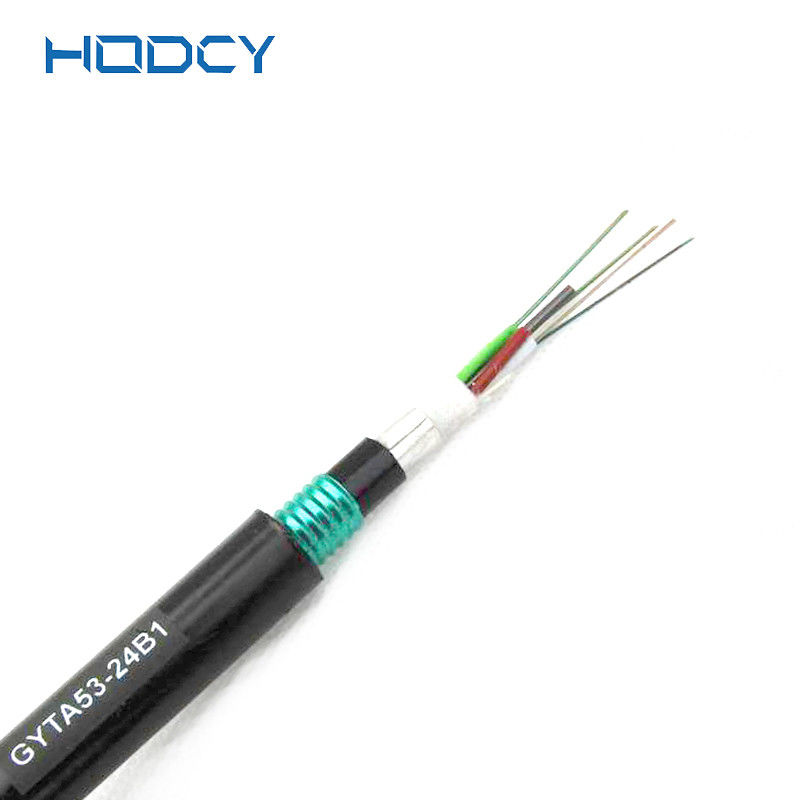 250μm GYTA53 G652D ενιαίο καλώδιο 2-288cores οπτικών ινών τρόπου θωρακισμένο
