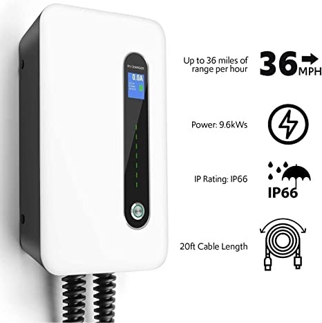 240V 9.6kW 40 Amp επίπεδο 2 φορητός σταθμός φορτιστών της EV με το βούλωμα
