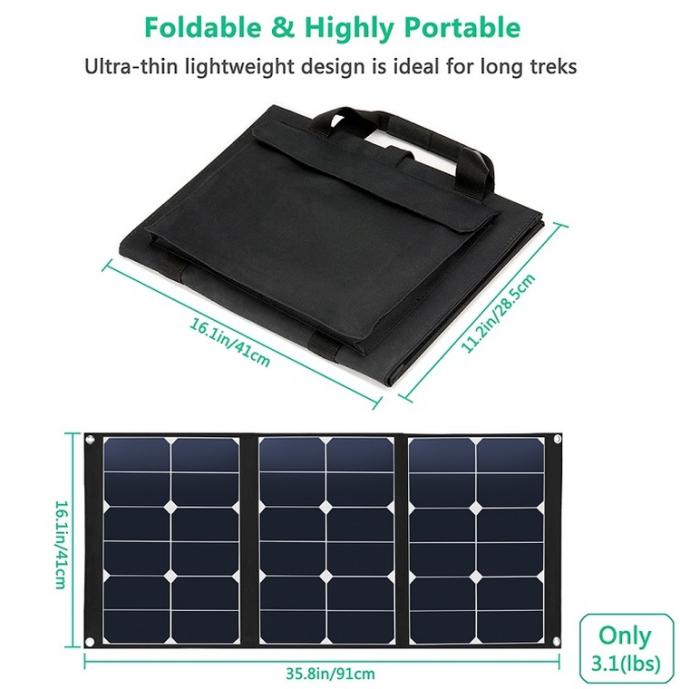 Νέο Monocrystalline ηλιακό πλαίσιο εγχώριων υπαίθριο 3 πτυχών 50W σχεδίου επαγγελματικό