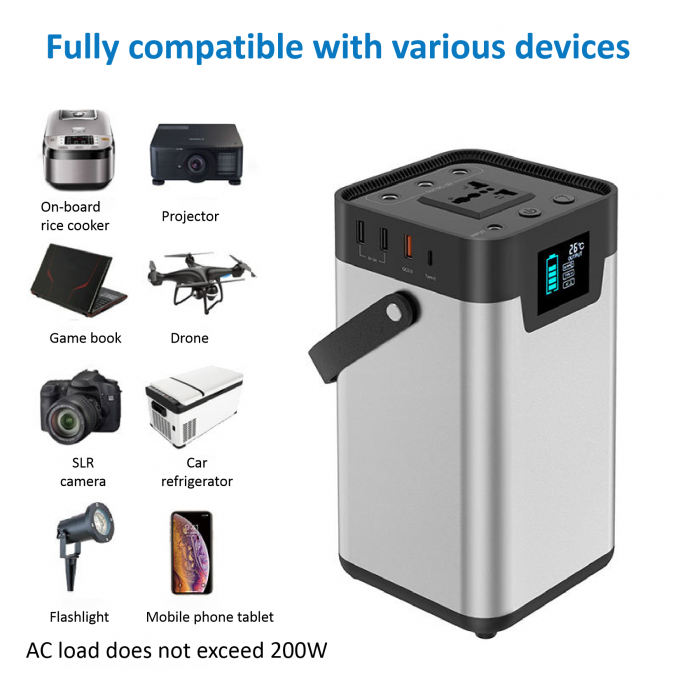 54000mah εμπορική ηλιακή γεννήτρια σταθμών παραγωγής ηλεκτρικού ρεύματος λίθιου κινητή 200W 220V 4